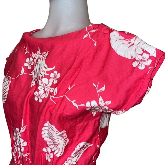 Vintage Hilo Hattie’s Pink/White Hawaiian Dress~S~Hawaii Floral Print - Picture 3 of 7